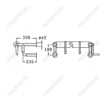 Сматывающее устройство Wandmontage 2.6-4.3м со стеновыми опорами