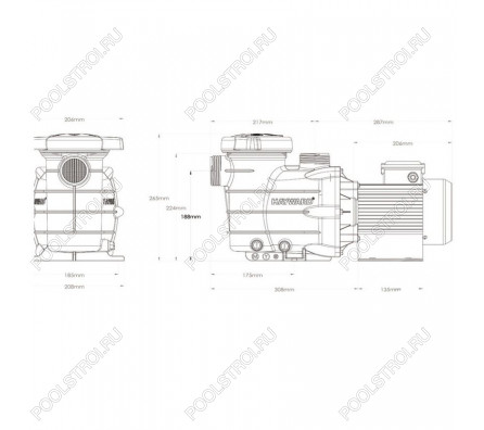 Насос Hayward PL 81005 (220В, ПФ, 13м³/ч*8м, 0.75кВт, 0.75лс)